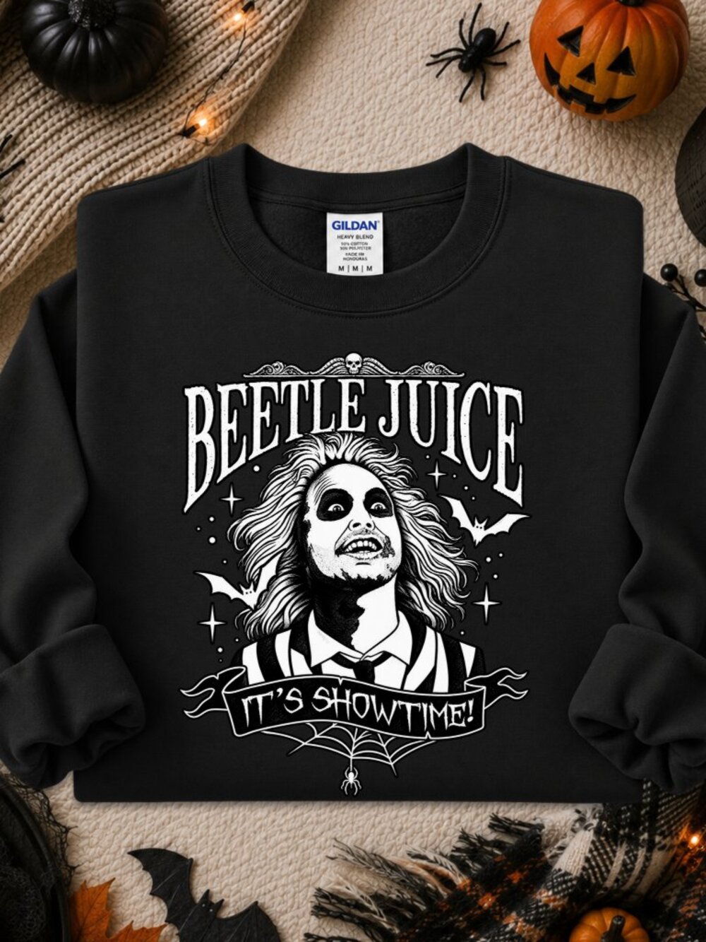 Beetlejuice Sweatshirt Unisex Graphic Crewneck 80s Movie Lover Its Showtime